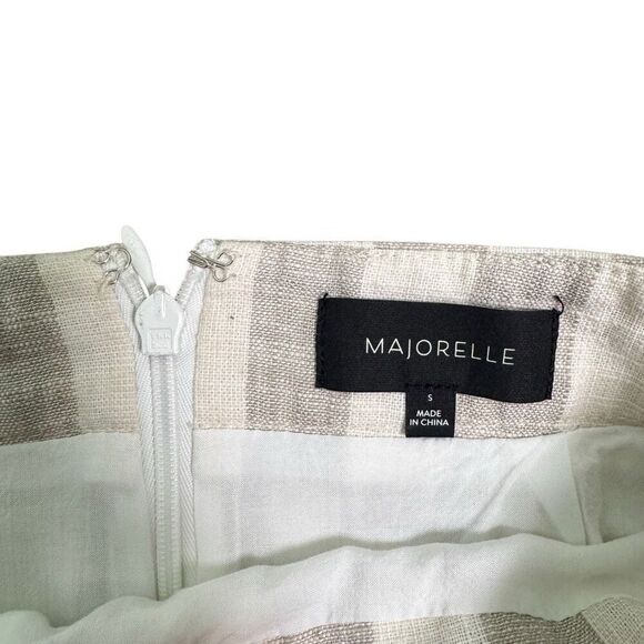 MAJORELLE Vivian Skort‎ in Beige Stripe Women’s Size Small Linen - Picture 7 of 7